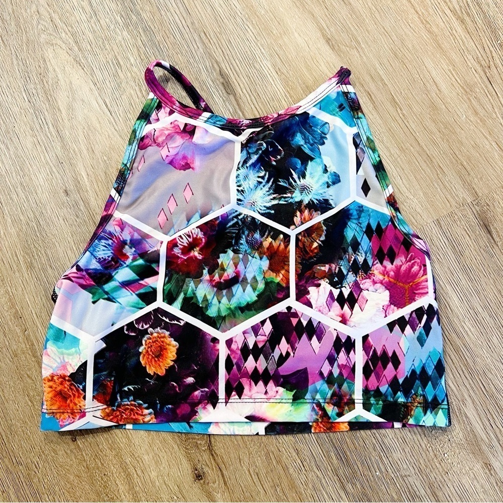 Betsey Johnson Multi Color Patterned Athletic Tan… - image 1